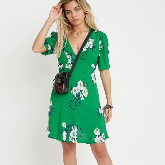 Free People Dresses & Skirts - Free People Neon Garden V-neck Mini Dress